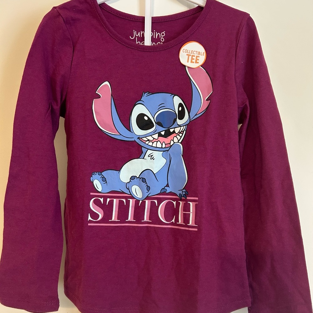 New girls size 6 shirt with Stitch on front side.